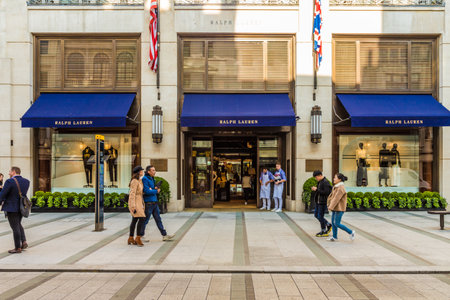 April 2019. London. A view of the Ralph Lauren store on Bond street in london