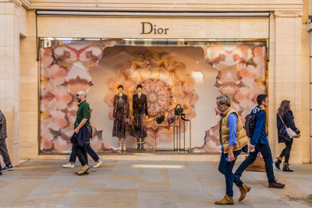 April 2019. London. A view of the Dior store on Bond street in londonのeditorial素材