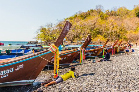 February 2019. Ko hin ngam. A view of Ko Hin Ngam in Tarutao national marine park in Thailandのeditorial素材