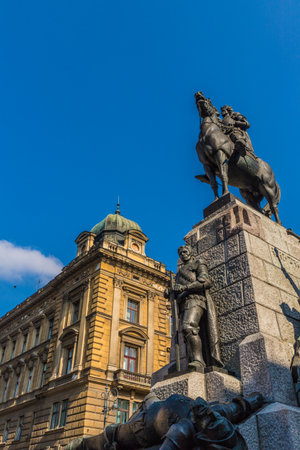 Krakow, Poland, Europe. April 2019 The Grunwald Monument in Krakow Polandのeditorial素材