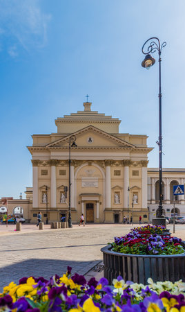 Warsaw Poland. April 25 2019. A view of St Annes Church in the Old town in Warsaw in Polandのeditorial素材