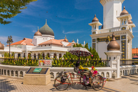 George Town Penang malaysia. March 2019. The Kapitan Keling mosque in george town malaysiaのeditorial素材