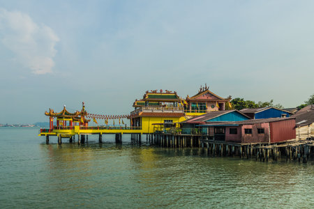 George Town Penang Malaysia. March 2019. The Hean boo Thean temple by the river in George Town Malaysiaのeditorial素材