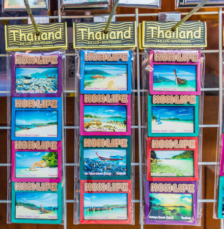 Ko Lipe, Thailand. 19 February 2019. Souvenirs for sale in Ko Lipe Thailandのeditorial素材