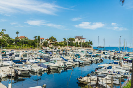 Beaulieu Sur Mer France. 18 June 2019. View of the harbour in Beaulieu sur Mer in Franceのeditorial素材