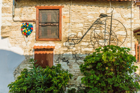 Lania Cyprus. September 3 2019. A view of typical local architecture in the traditional village of Lania in Cyprusのeditorial素材