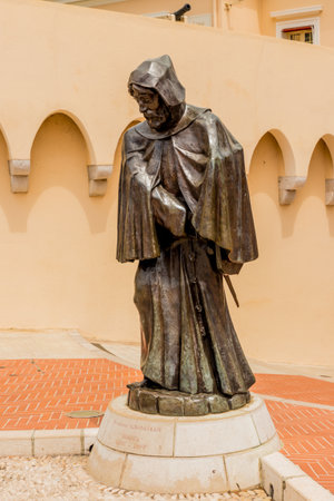Monaco. June 16 2019. A view of a statue of Francois Grimaldi at The Princes palace in Monacoの写真素材