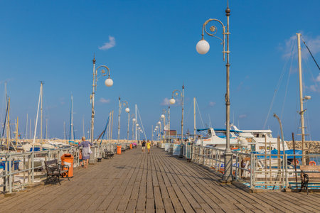Larnaca Cyprus. 16 September 2019. A view of the marina port in larnaca in Cyprusのeditorial素材