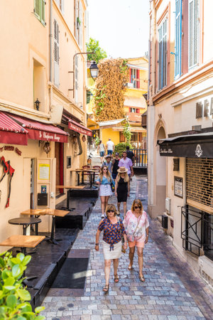 Cannes France. June 15 2019. A street scene in Cannes in Franceのeditorial素材