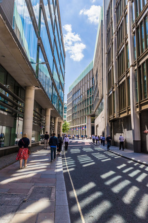 London. May 21 2019. A sttreet scene in the City of London in Londonのeditorial素材