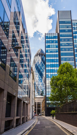 London. May 21 2019. The Gherkin building also known as re Insurance in the City of London in Londonのeditorial素材