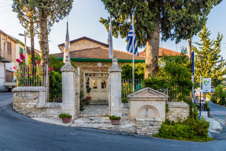 Lefkara cyprus. August 27 2019. A view of the local town hall in Lefkara Village cyprusのeditorial素材