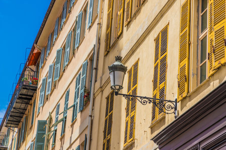 Nice france. June 12 2019. A view of typical local architecture in the old town in Nice Franceのeditorial素材