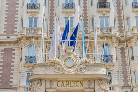 Cannes France. June 15 2019. A view of the Carlton hotel in Cannes in Franceのeditorial素材