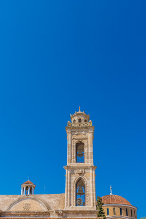 Paralimni Cyprus. August 16 2019. A view of agios georgios church in Paralimni Cyprusの写真素材