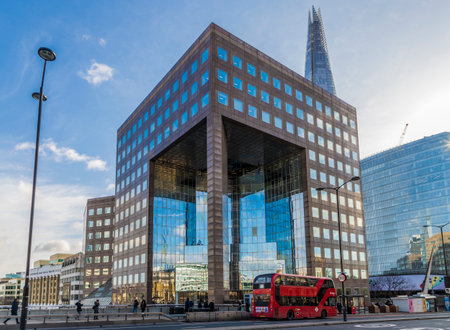 London, January 2020. One London Bridge building in the London,England,United Kingdom,のeditorial素材