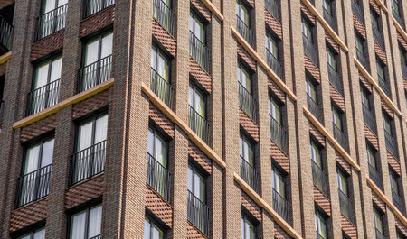 July 2020. London. Architecture and office windows in King Cross, London, England, UKのeditorial素材