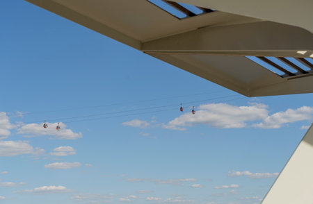 July 2020. London. Emirates Cable car London Englandのeditorial素材