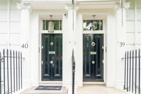 July 2020. London. Doors in South Kensington, London England