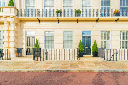 July 2020. London. Architecture on Cambridge Terrace and Cambridge gate in Regents park, London, Englandのeditorial素材