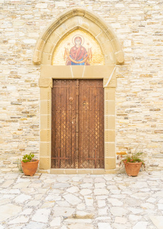 Small chapel in The traditional village of Kato Drys in Cyprus,の写真素材