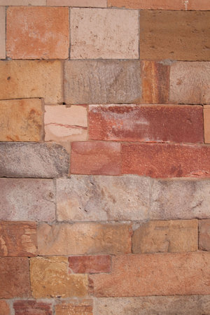 Ancient Indian sandstone wall detail