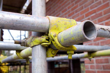 Detail of a scafolding jointの写真素材