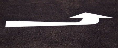 New road marking, an arrow pointing leftの写真素材