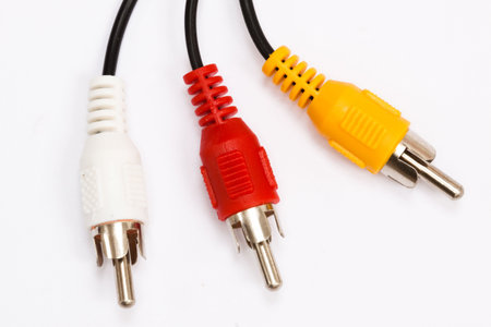 Three RC plugs isolated on a white backgroundの写真素材
