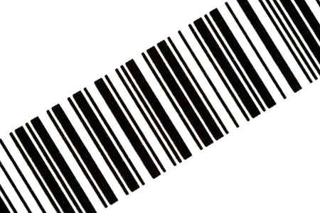 Section of a bar code placed diagonally across the frameの写真素材