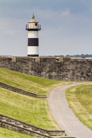 Southsea Lighthouse, Portsmouth,UK, built on Southsea Castle in 1820の写真素材