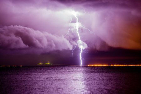 lightning over the bay