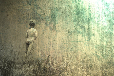 child on a duneの写真素材