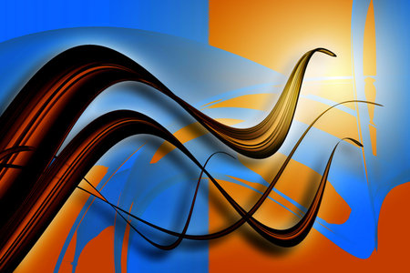 Abstract 3d wavesの写真素材