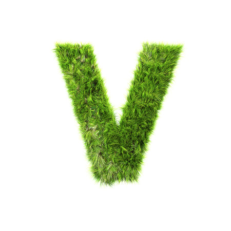 Grass letter - vの写真素材