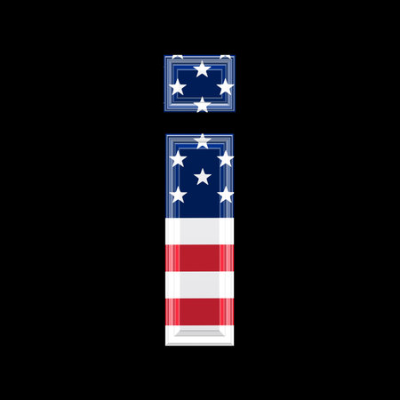 us 3d letter isolated on black background - iの写真素材