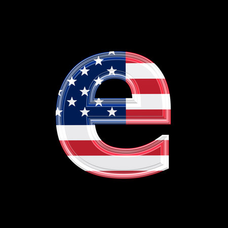 us 3d letter isolated on black background - eの写真素材