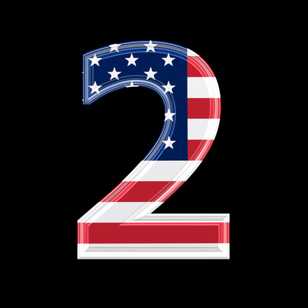 us 3d digit isolated on black background - 2の写真素材