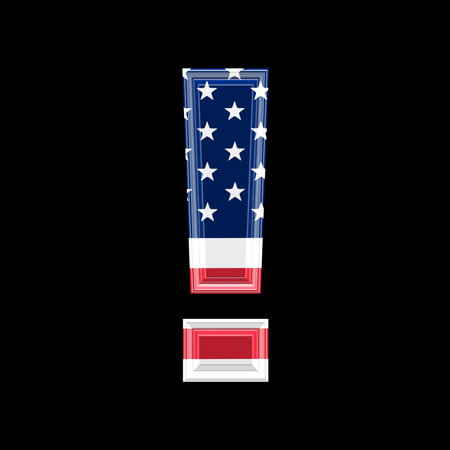 us 3d sign isolated on black background - Exclamation pointの写真素材