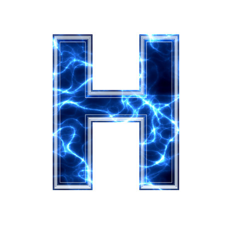 Electric 3d letter on white background - hの写真素材