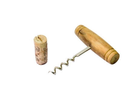 cork and corkscrewの写真素材