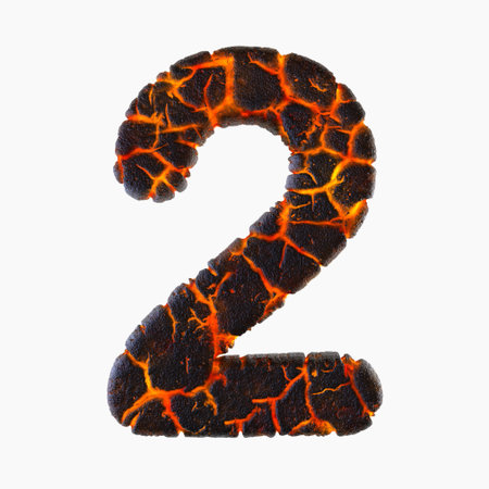 Highly detailed 3d digit on white backgroundの写真素材