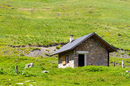 A little chalet in the alpsの写真素材