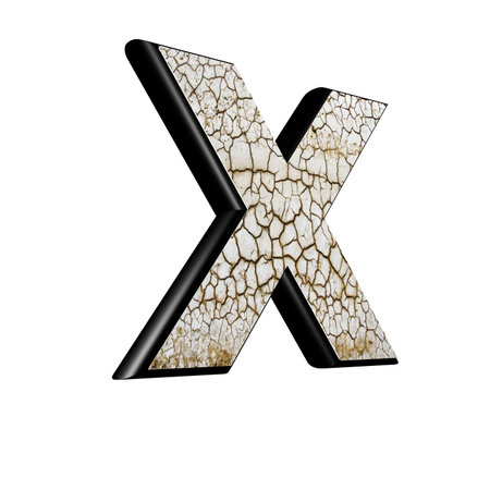 abstract 3d letter with dry ground texture - Xの写真素材