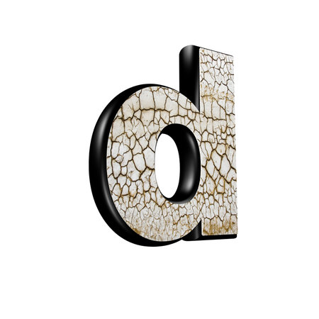 abstract 3d letter with dry ground texture - Dの写真素材