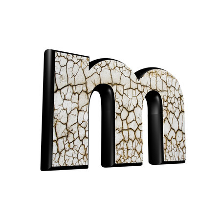 abstract 3d letter with dry ground texture - Mの写真素材