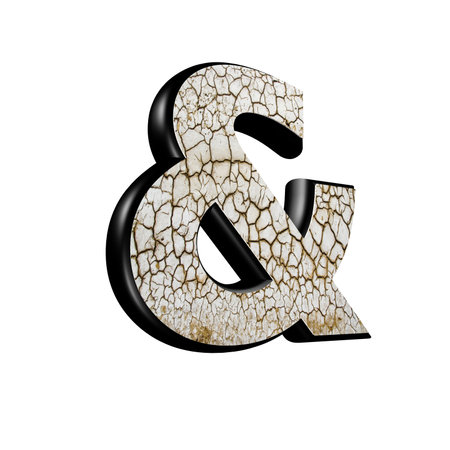 abstract 3d sign with dry ground texture - の写真素材