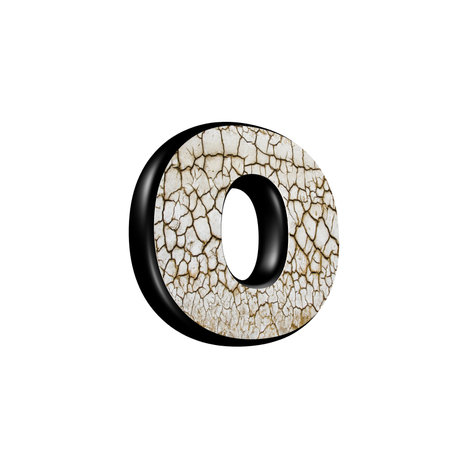 abstract 3d letter with dry ground texture - Oの写真素材