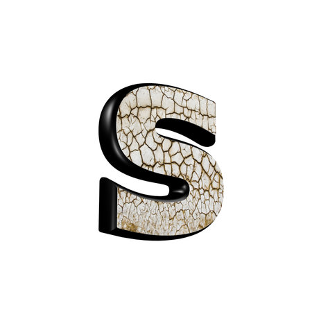 abstract 3d letter with dry ground texture - Sの写真素材