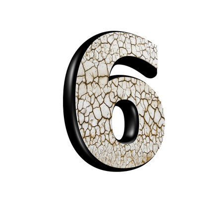 abstract 3d digit with dry ground texture - 6の写真素材